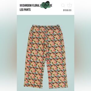 Mushroom Floral Wide Leg Pants 2XL